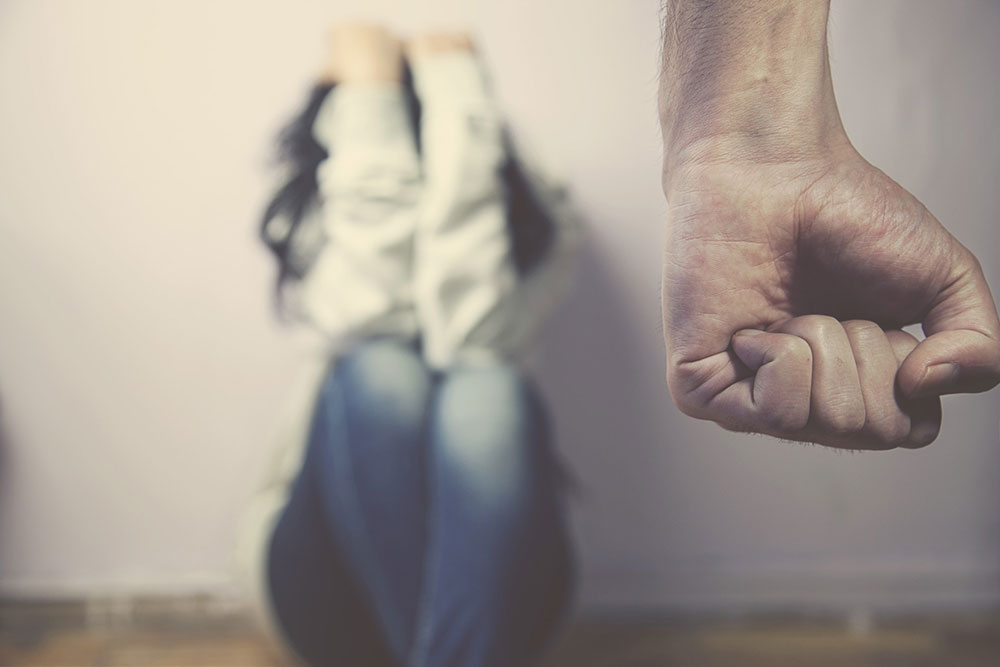 Scene showing domestic violence and drug abuse