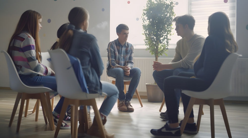 xanax-addiction-treatment-texas a group of people attending therapy for addiction treatment