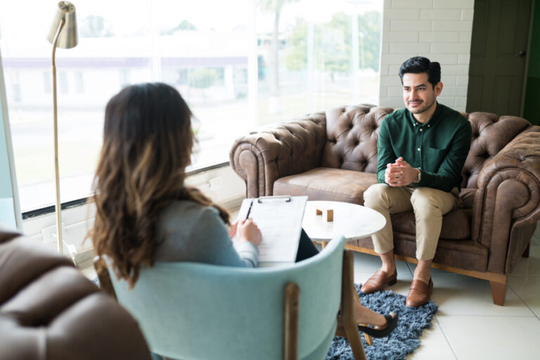 Man Seeking Rehab Advice from Therapist for Meth Addiction